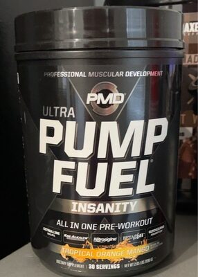 PMD Ultra Pump Fuel v.5 Insanity Tropical Orange Mango source label used in the packaging illustration
