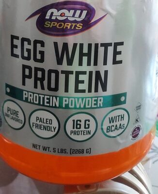 NOW Sports Egg White Protein with BCAAs Unflavored product packaging