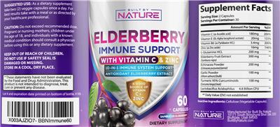 Built By Nature Elderberry Immune Support source label used in the packaging illustration