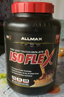 ALLMAX ISOFLEX Chocolate Peanut Butter source label used in the packaging illustration