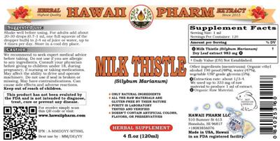 Hawaii Pharm Milk Thistle product packaging