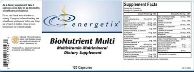 Energetix BioNutrient Multi source label used in the packaging illustration