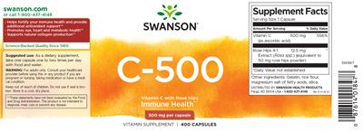 Swanson C-500 500 mg source label used in the packaging illustration