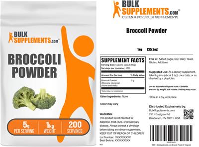BulkSupplements.com Broccoli Powder 5 g product packaging
