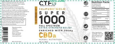CTFO Changing The Future Outcome 10x Pure-Gold Super 1000 product packaging