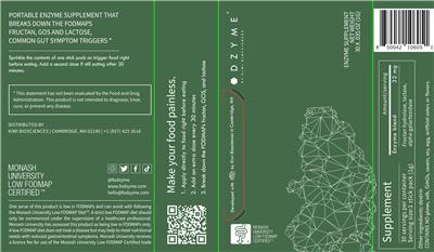 Fodzyme by Kiwi BioSciences Enzyme Supplement source label used in the packaging illustration
