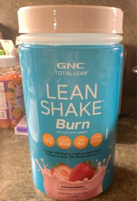 GNC Total Lean Lean Shake Burn Strawberry source label used in the packaging illustration