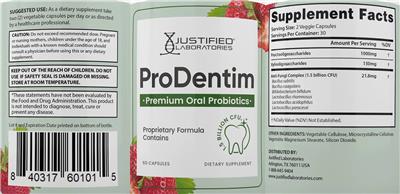 Justified Laboratories ProDentim product packaging