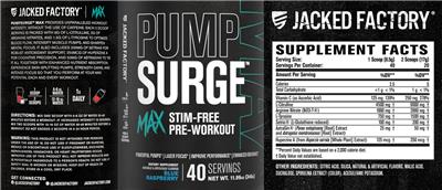 Jacked Factory Pumpsurge Max Blue Raspberry source label used in the packaging illustration