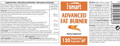 SuperSmart Advanced Fat Burner source label used in the packaging illustration