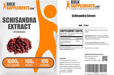 BulkSupplements.com Schisandra Extract product packaging