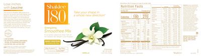 Shaklee 180 Energizing Smoothee Mix Vanilla source label used in the packaging illustration