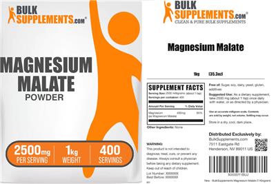 BulkSupplements.com Magnesium Malate Powder 2500 mg product packaging