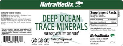 NutraMedix Deep Ocean Trace Minerals source label used in the packaging illustration