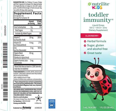 Nutrilite Kids Toddler Immunity Elderberry source label used in the packaging illustration