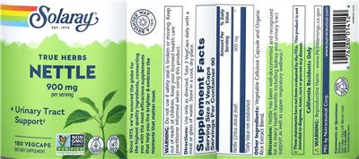 Solaray Nettle 900 mg product packaging