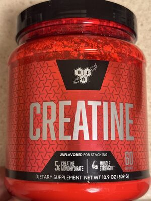 BSN Creatine Unflavored source label used in the packaging illustration