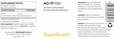 SuperSmart AC-11 source label used in the packaging illustration
