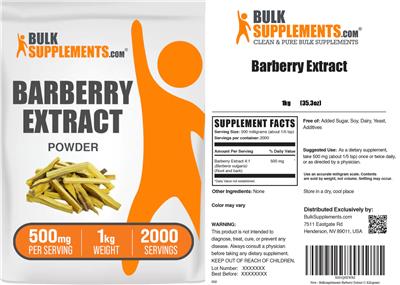 BulkSupplements.com Barberry Extract 500 mg source label used in the packaging illustration