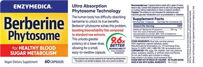 Enzymedica Berberine Phytosome source label used in the packaging illustration