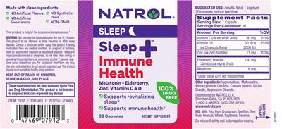 Natrol Sleep+ Immune Health source label used in the packaging illustration