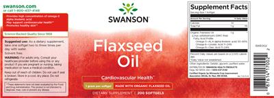 Swanson Flaxseed Oil 1 gram source label used in the packaging illustration