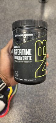 NutraBio Performance Micronized Creatine Monohydrate source label used in the packaging illustration