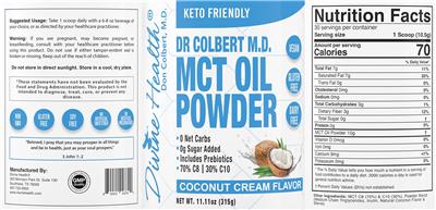 Divine Health MCT Oil Powder Coconut Cream Flavor product packaging