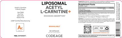 Codeage Liposomal Acetyl L-Carnitine+ source label used in the packaging illustration