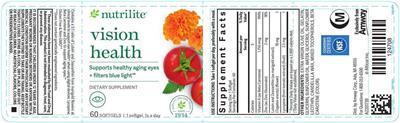 Nutrilite Vision Health source label used in the packaging illustration
