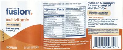 Bariatric Fusion Multivitamin with Iron 45 mg source label used in the packaging illustration