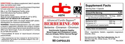 DC Berberine-500 source label used in the packaging illustration
