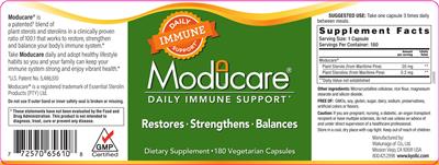 Moducare Moducare Daily Immune Support source label used in the packaging illustration