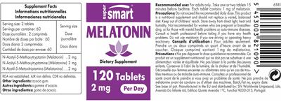 SuperSmart Melatonin 2 mg product packaging