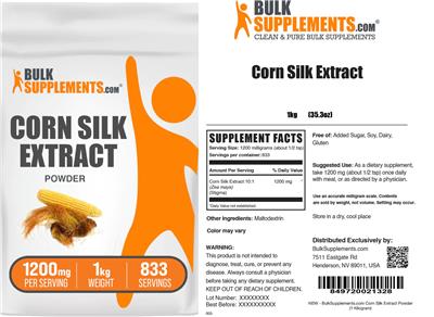 BulkSupplements.com Corn Silk Extract product packaging