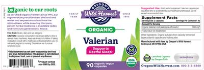 Oregon's Wild Harvest Organic Valerian source label used in the packaging illustration