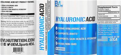 Evlution Nutrition Hyaluronic Acid 200 mg product packaging
