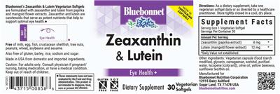 Bluebonnet Zeaxanthin & Lutein product packaging