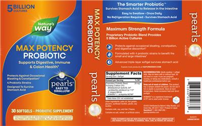 Nature's Way Max Potency Probiotic Pearls 5 Billion product packaging