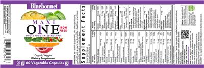 Bluebonnet Maxi One Iron-Free source label used in the packaging illustration