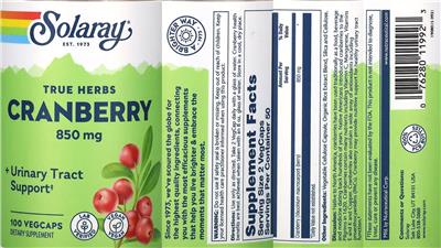 Solaray Cranberry 850 mg product packaging