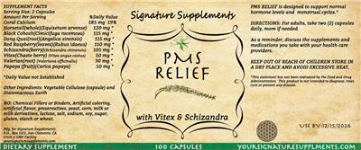 Signature Supplements PMS Relief product packaging