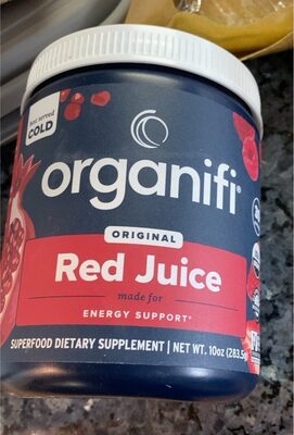 Organifi Red Juice Original source label used in the packaging illustration