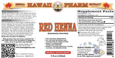 Hawaii Pharm Red Henna product packaging
