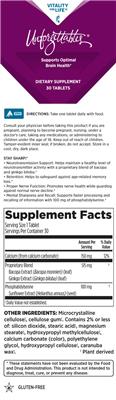 Vitality For Life Unforgettables source label used in the packaging illustration