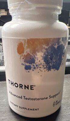Thorne Advanced Testosterone Support source label used in the packaging illustration