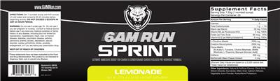 6AM Run Sprint Lemonade source label used in the packaging illustration