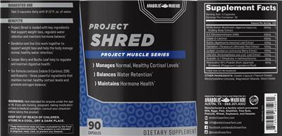 Anabolic Warfare Project Shred source label used in the packaging illustration