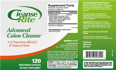 NewtonEverett Cleanse Rite Advanced Colon Cleanse source label used in the packaging illustration