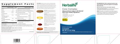Herblife Core Complex source label used in the packaging illustration